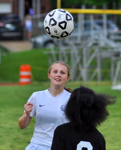Nikodym plays in a soccer game for BHS last spring.