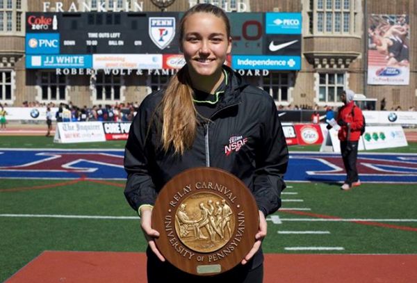 Sophia Rivera was named the high school girl athlete of the meet at the Penn Relays in Philadelphia. (Photo courtesy of Michelle Hassemer)