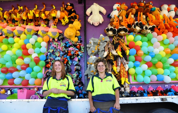 Awaiting customers at The Balloon Store are Vanessa Dunlap (left) and Daylyn Dowell.