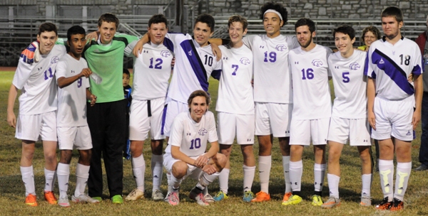 Brentwood soccer's biggest senior class since 2010 is (from left)
