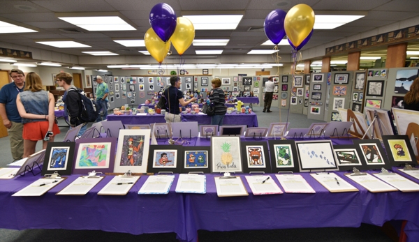 Some of the items were sold in a silent auction that raised several hundred dollars for the school's art club.